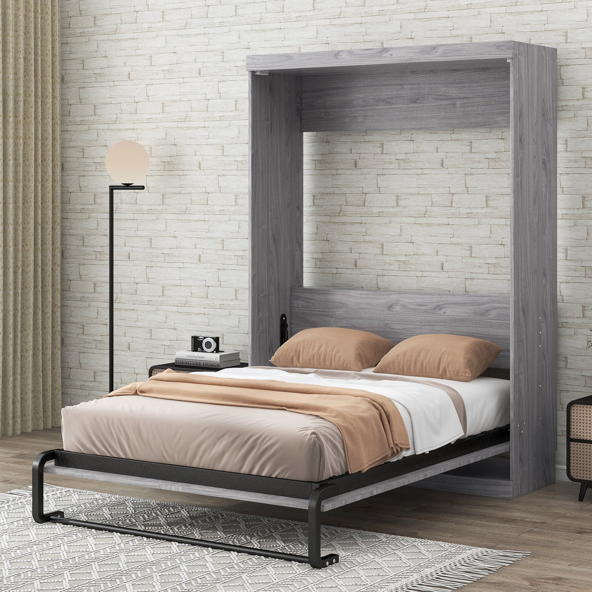 Pine Wood Full Size Murphy Bed O175