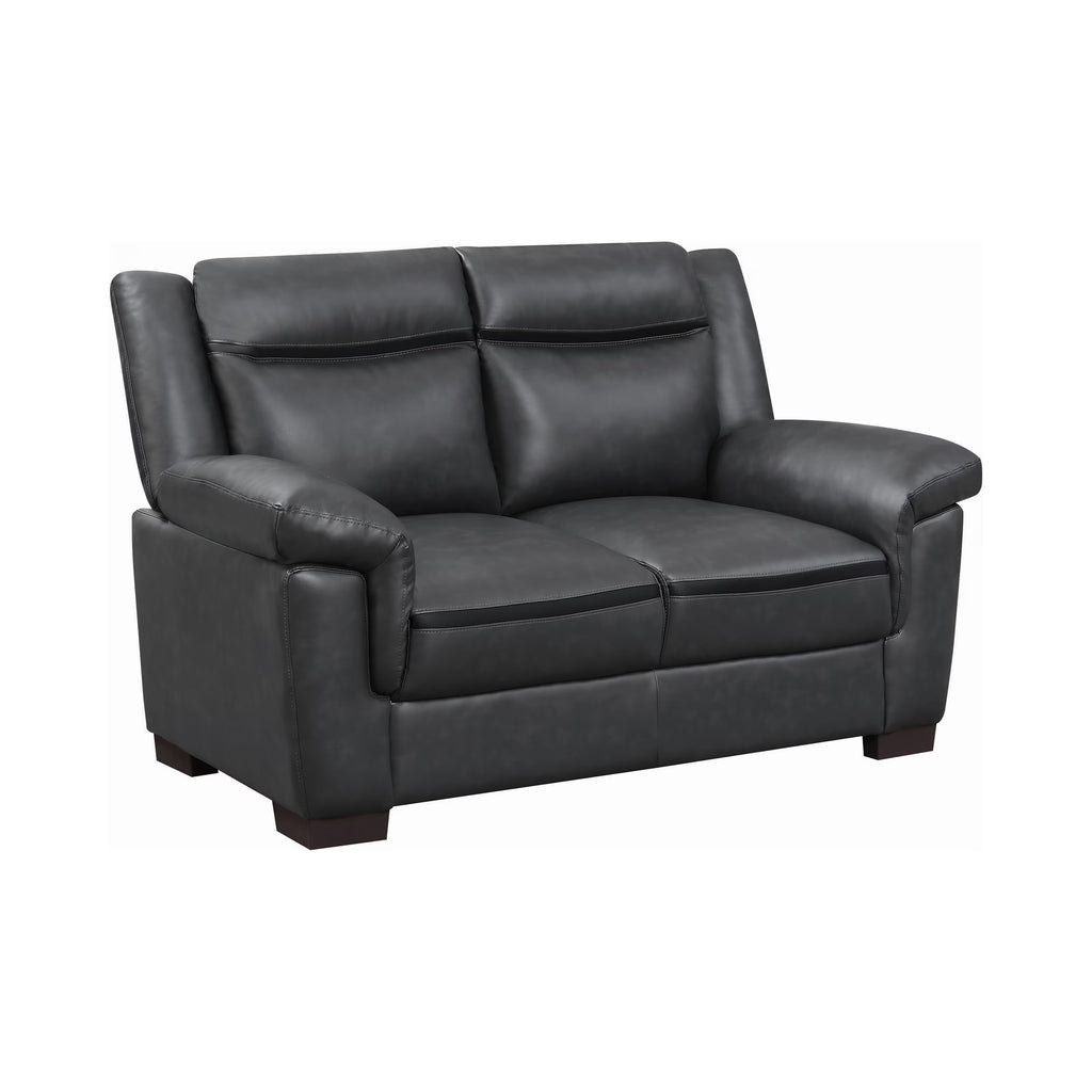 Grey Pillow Top Upholstered Loveseat K212485