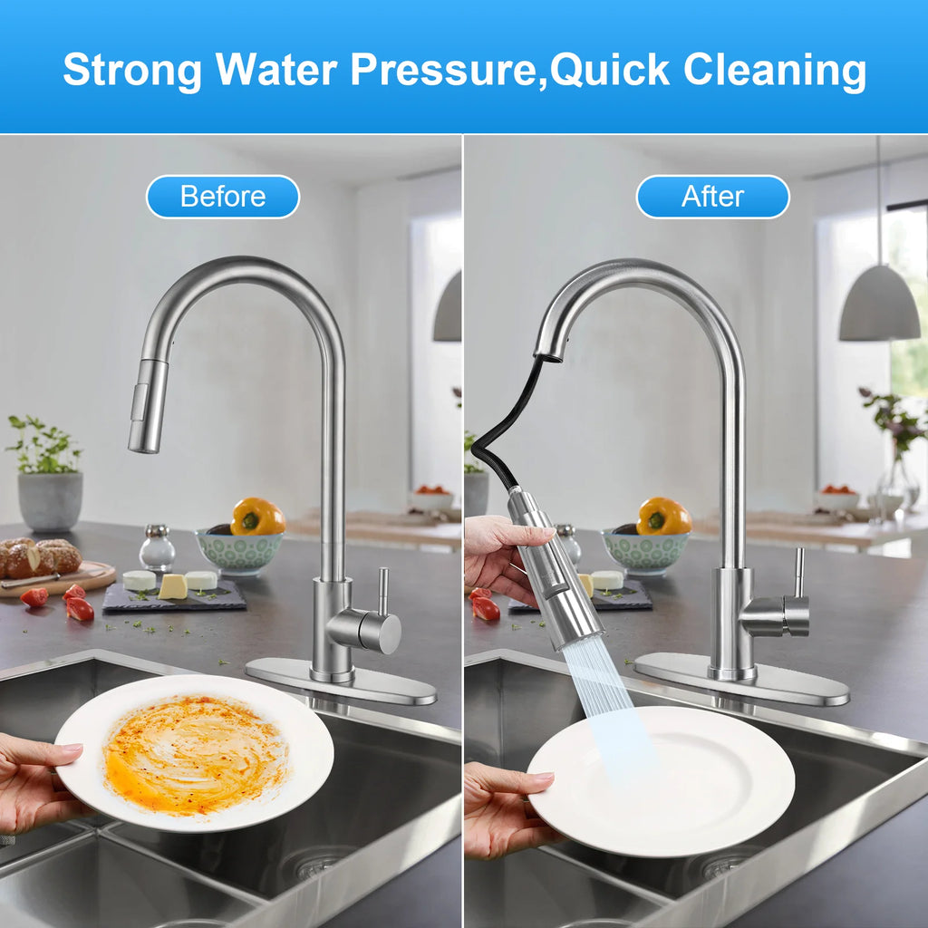 304 Stainless Steel Pull Down Kitchen Faucet V69176
