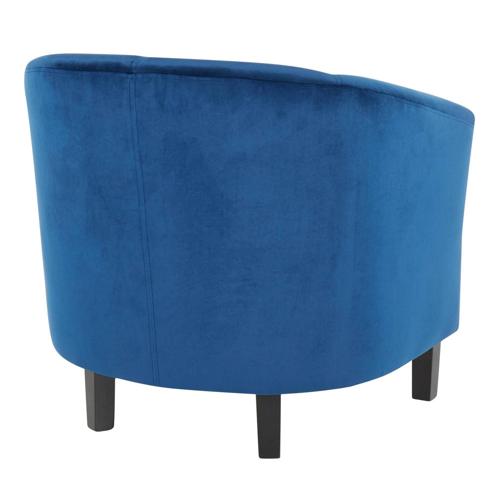 Blue Velvet Accent Chair with Black Wood Legs Y978
