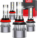LED Headlight Bulbs Combo 240W 30000LM 6500K Cool White, Pack of 4 Pack of 2 U130