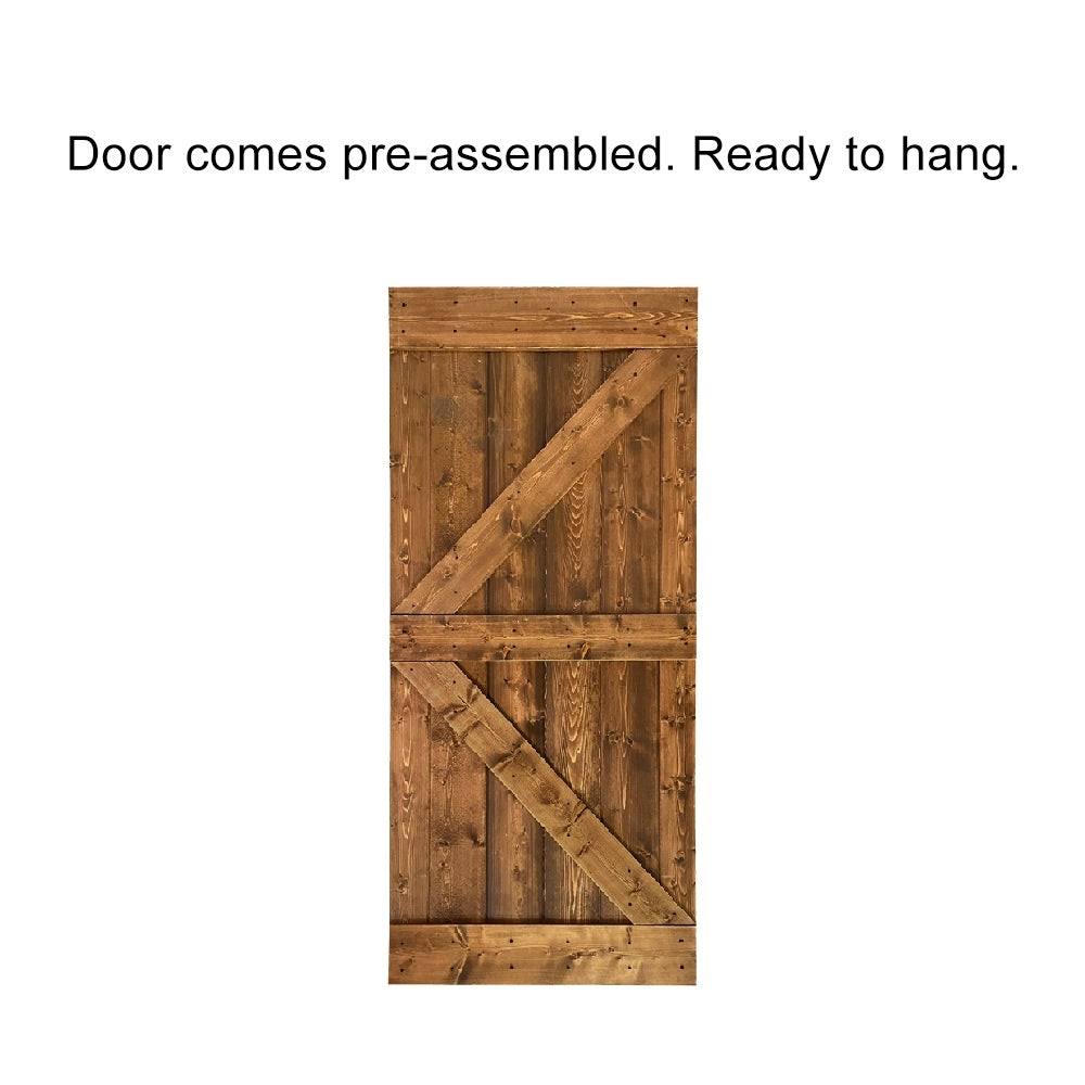 Sage Green Stained Solid Pine Wood Interior Sliding Barn Door Slab P534336