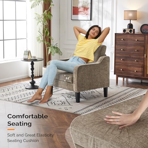 Beige Fabric Accent Armchair T528938