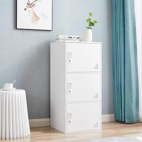 Multi-Door Steel Locker 9 Door Gray and White L289798