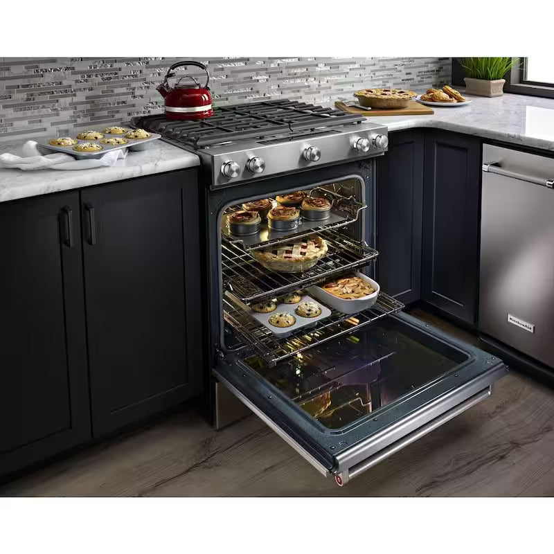 6.5 cu. ft. Slide-In Gas Range with Convection Oven Stainless Steel A3026