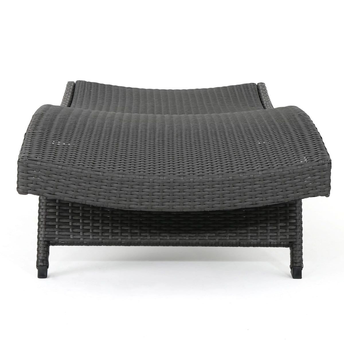 Grey Wicker Adjustable Chaise Lounge Set of 2 F390