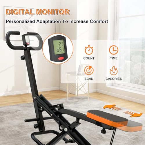Foldable Squat Machine with Resistance Bands and Display Q5224