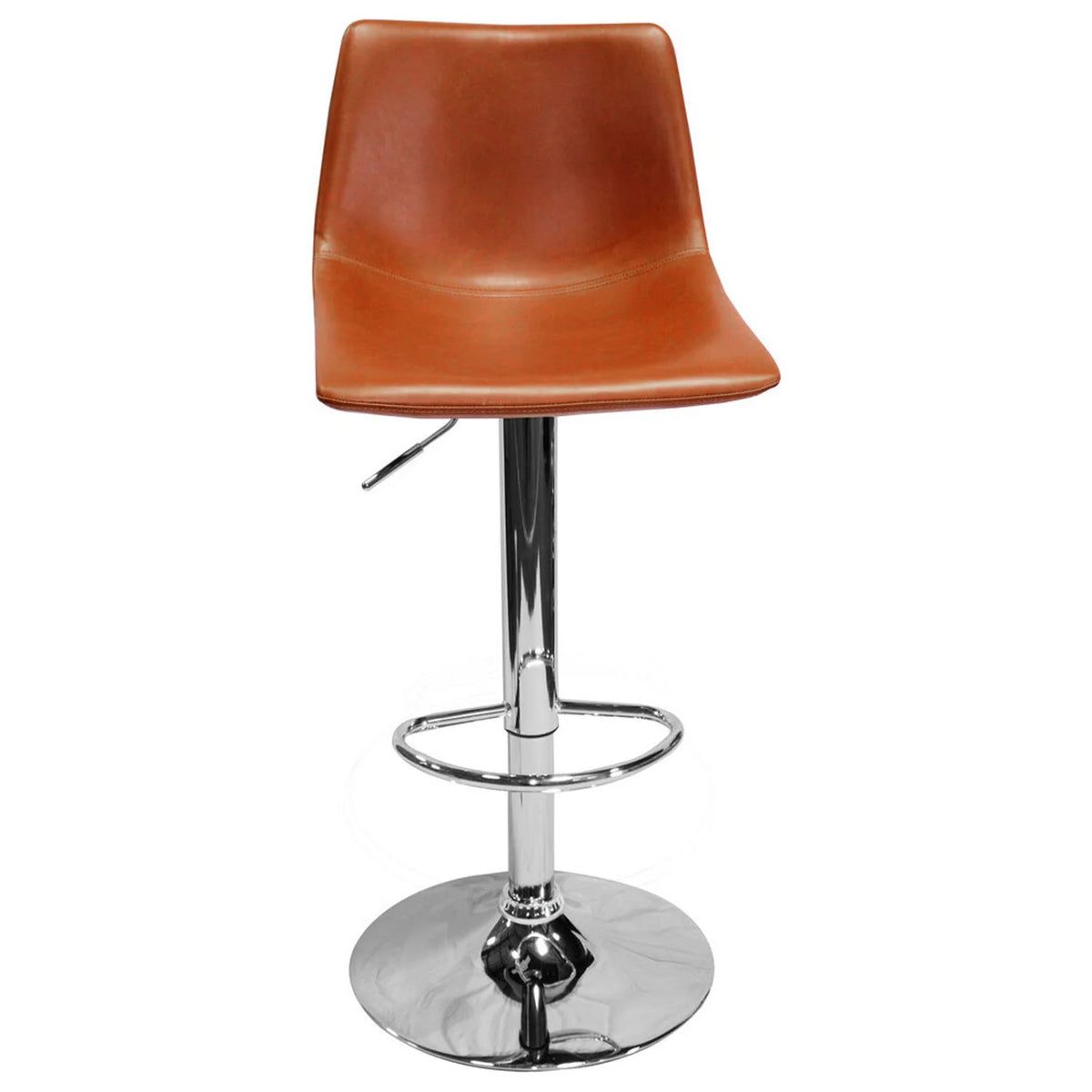 Faux Leather Adjustable Swivel Bar Stool Tan (Set of 2) P6413