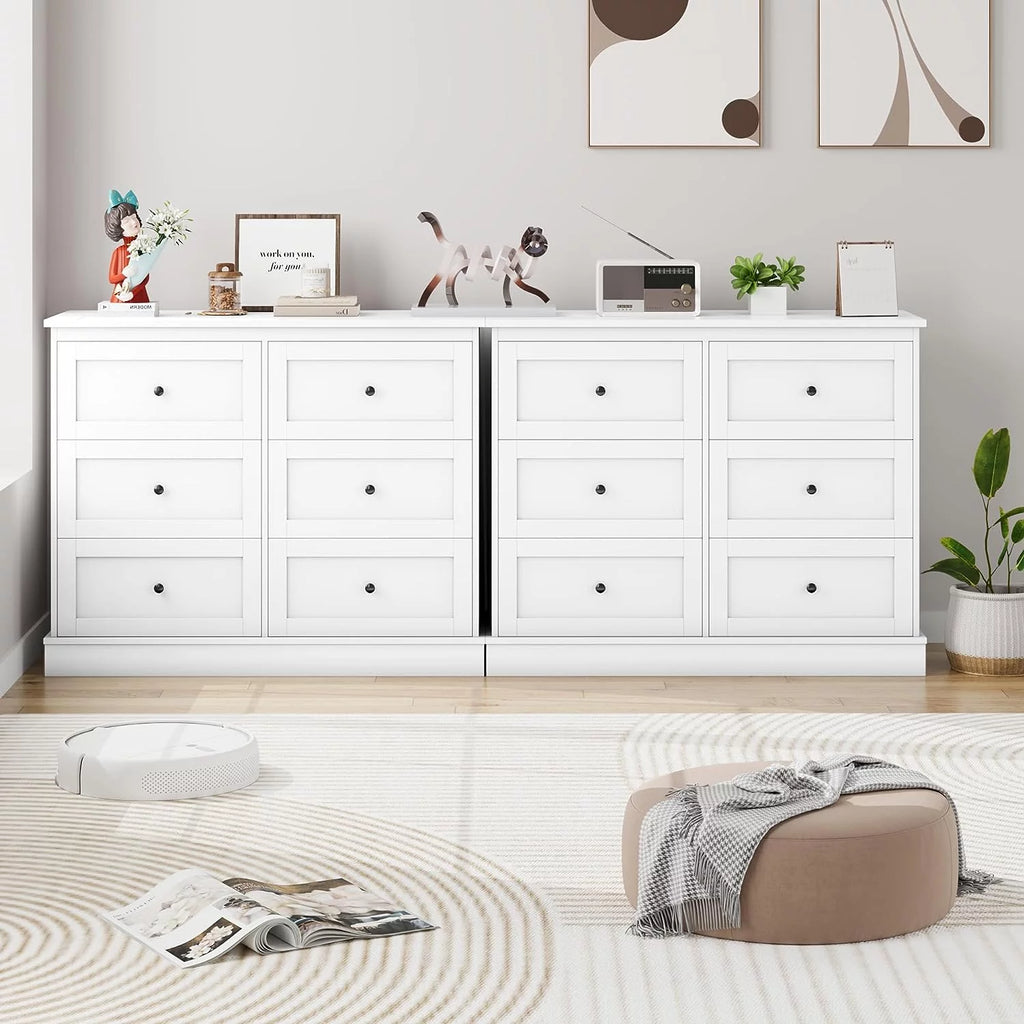 White 6 Drawer Dresser B47494
