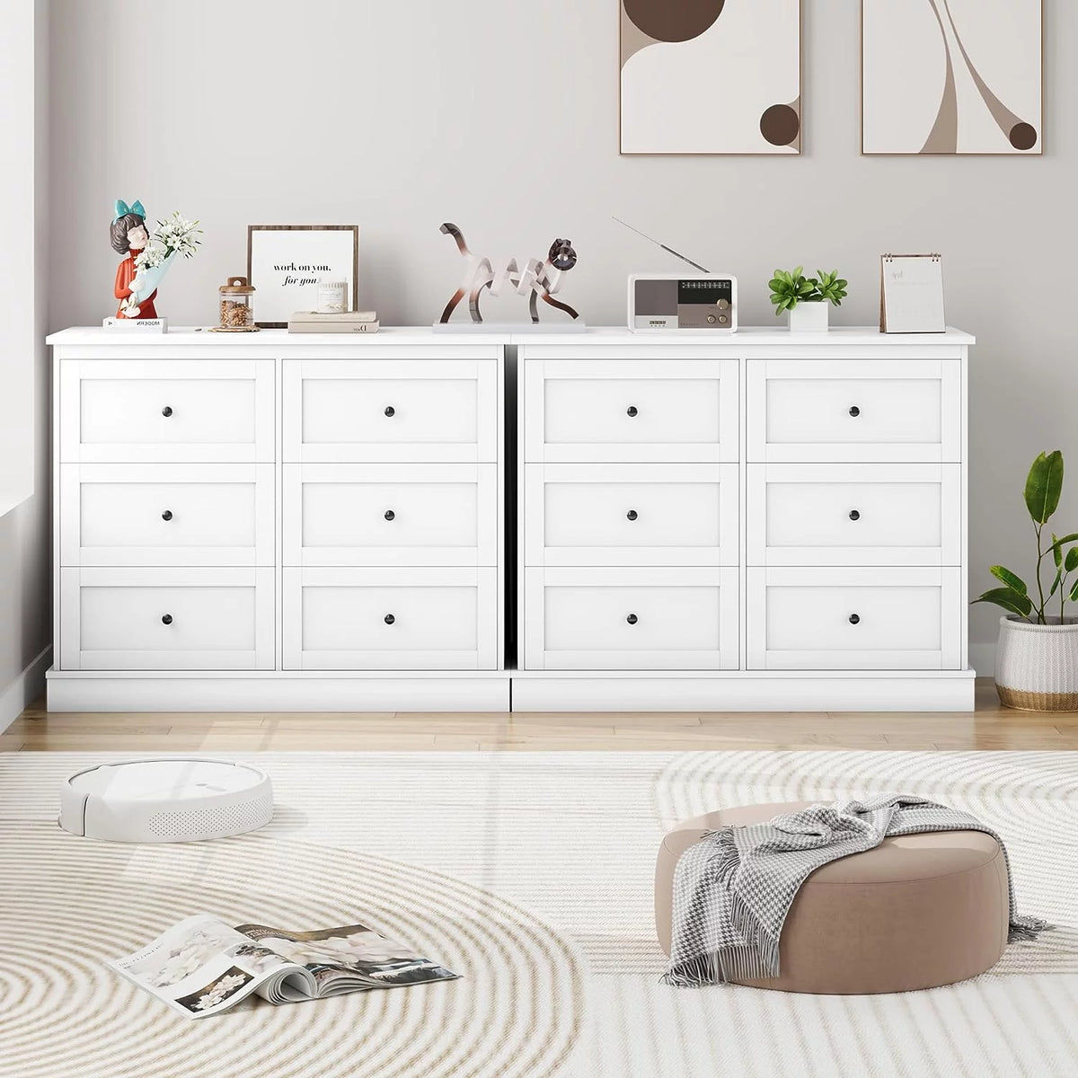 White 6 Drawer Dresser B47494