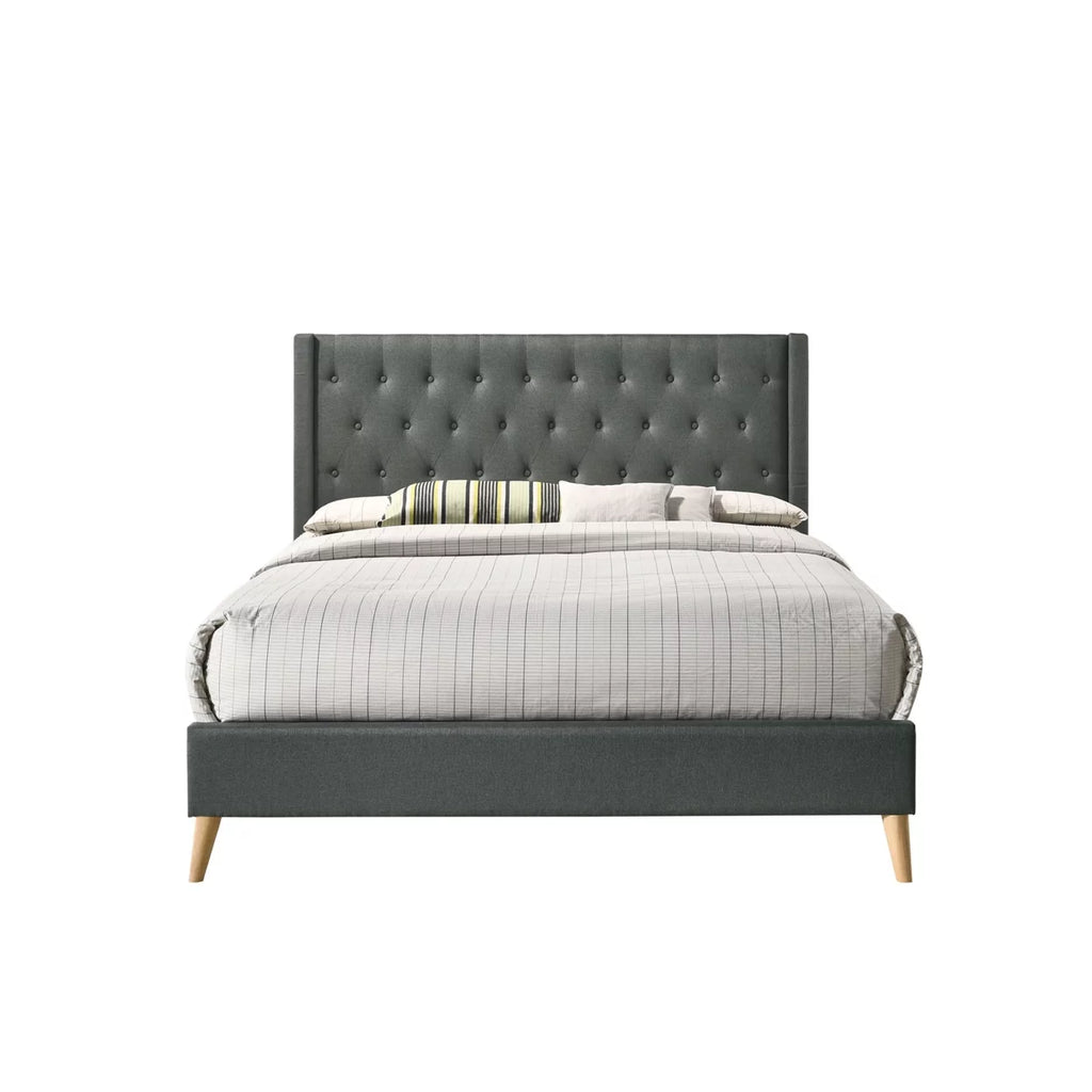 Gray Full Tufted Panel Bed F262597