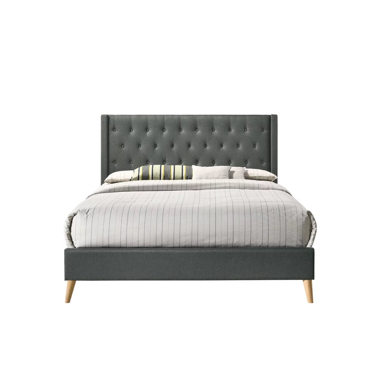 Gray Full Tufted Panel Bed F262597