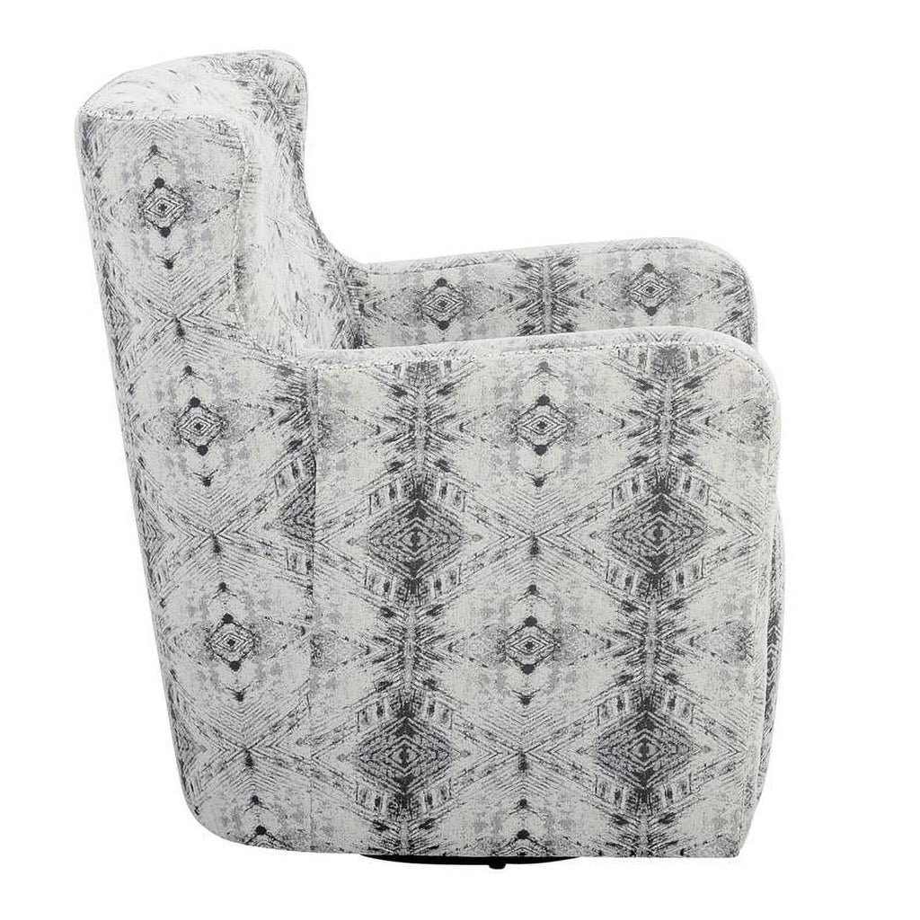 Off White Chenille Swivel Chair L43831