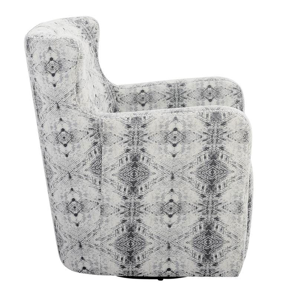 Off White Chenille Swivel Chair L43831