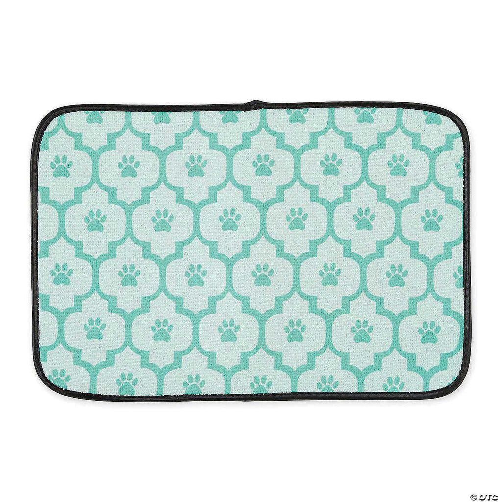 Bone Dry and Off White Lattice Paw Pet Mat F263537