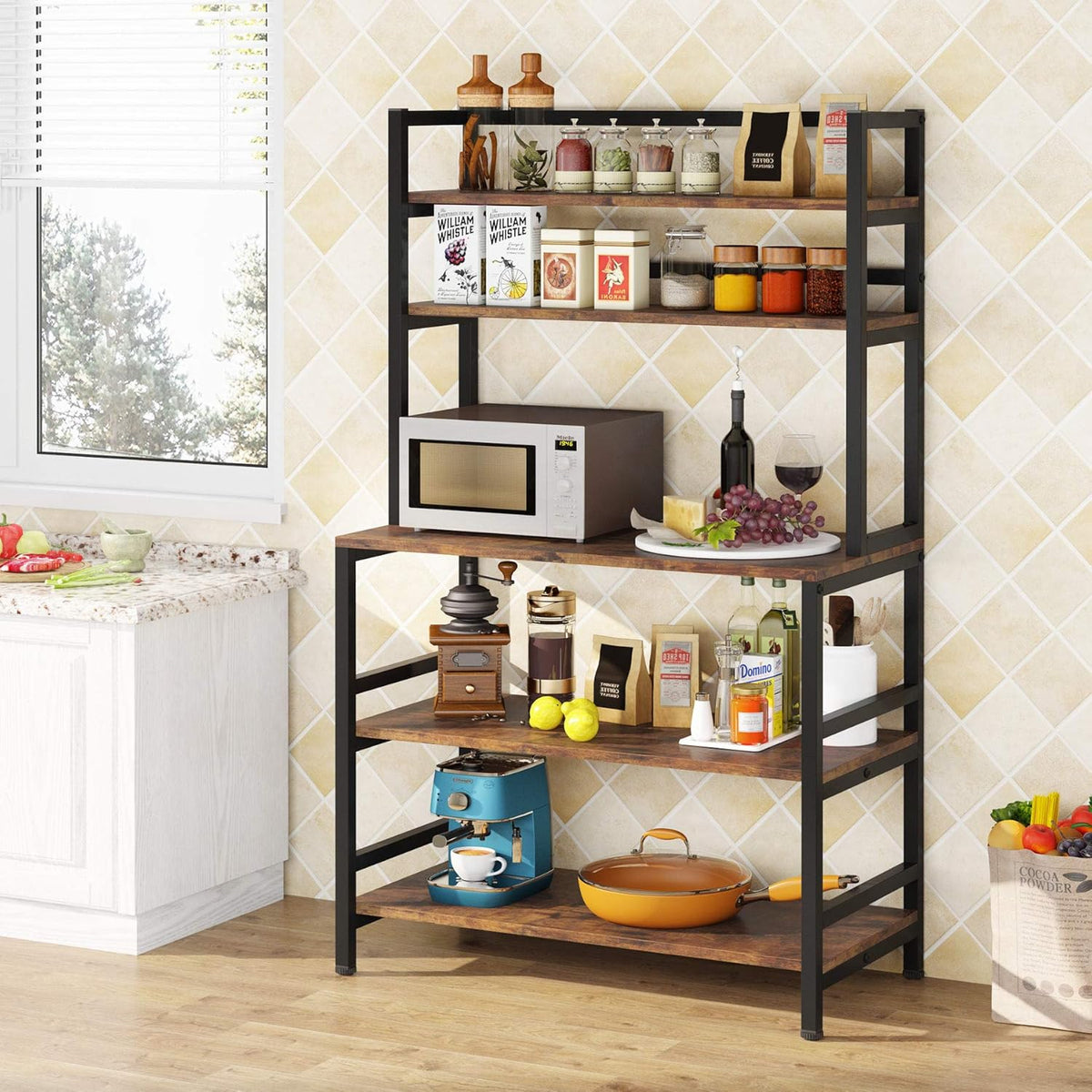 5-Tier White Kitchen Utility Storage Shelf T835039