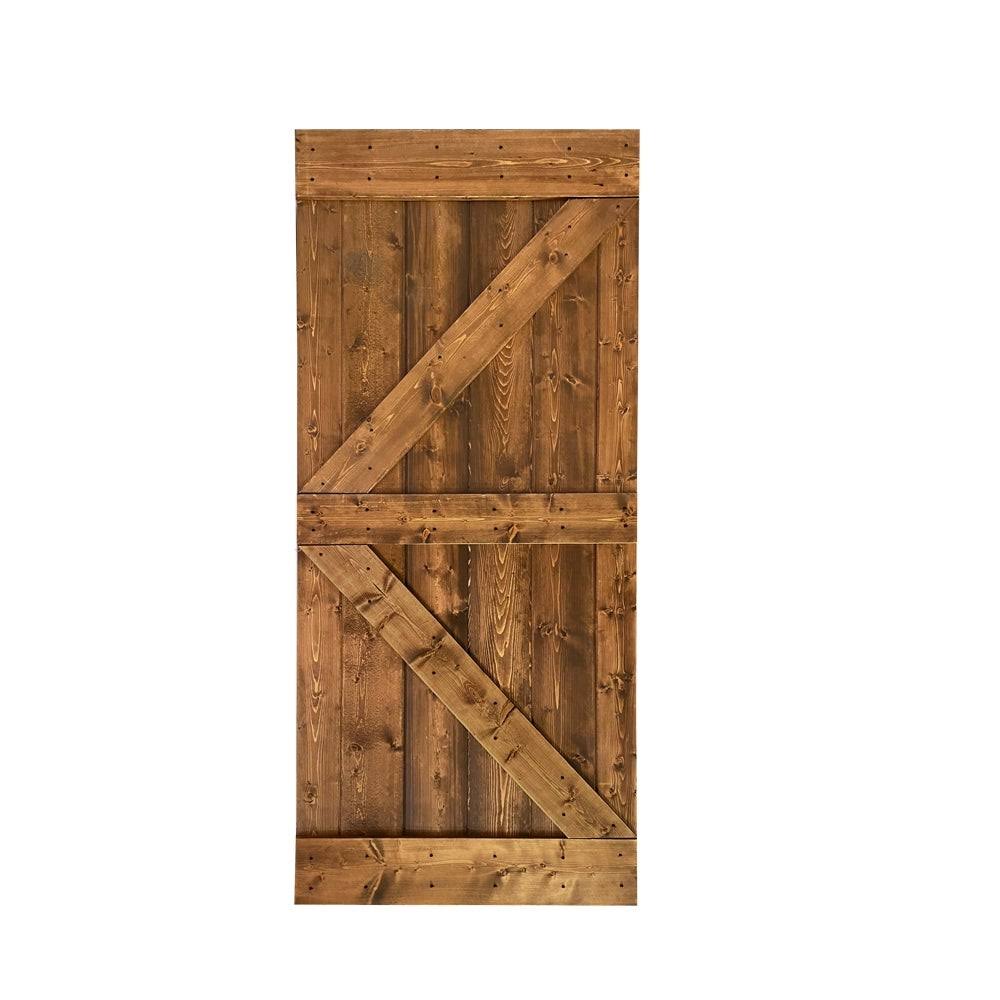 Sage Green Stained Solid Pine Wood Interior Sliding Barn Door Slab P534336