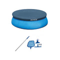 Round Swimming Pool Kit with Vacuum Skimmer, Pole, and Cover Tarp J23343