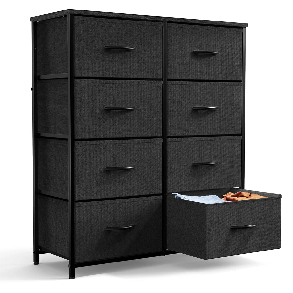 Brown 8 Fabric Drawer Dresser TV Stand E41822