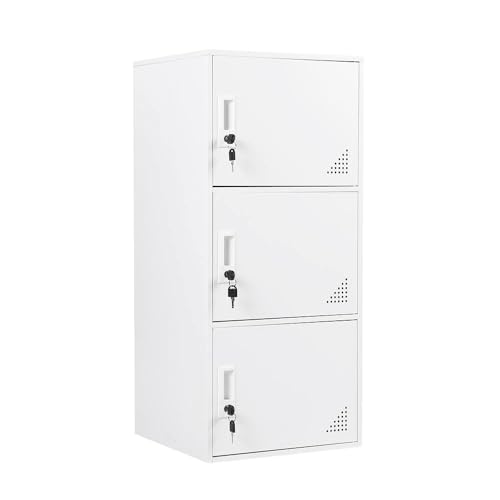 Multi-Door Steel Locker 9 Door Gray and White L289798