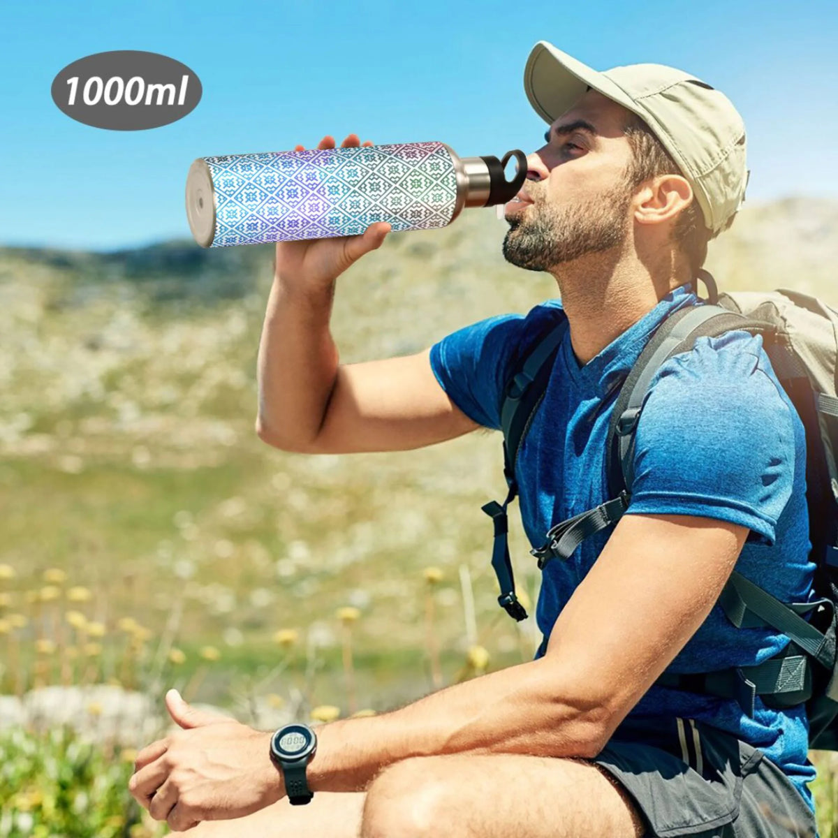 20 oz Insulated Stainless Steel Water Bottle with Straw Lid E474