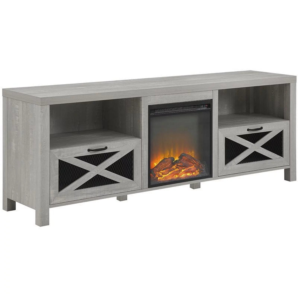 70" Stone Gray Fireplace TV Stand Q529097