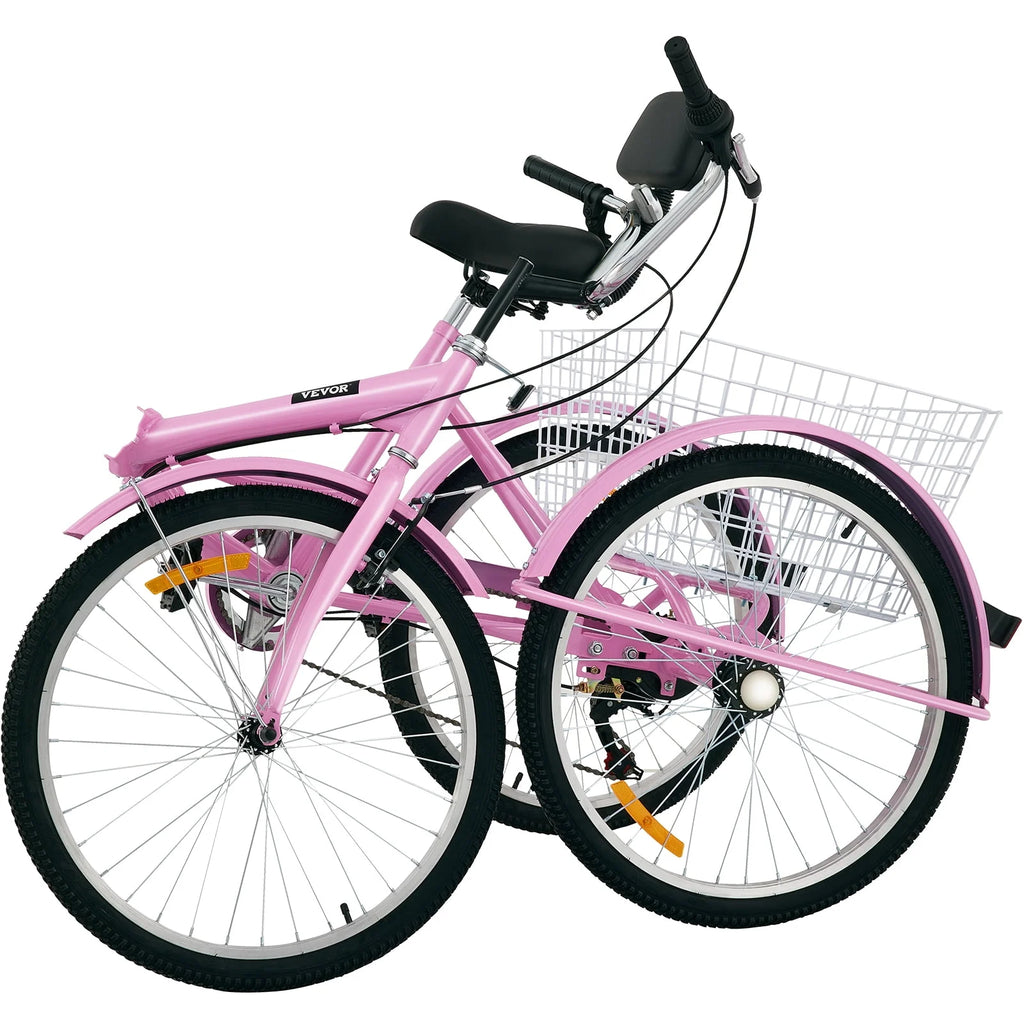 Foldable 7-Speed Adult Tricycle with Basket R21547