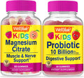 Magnesium Citrate Kids Probiotics 10B Gummies Bundle Chewable Gluten Free GMO Free Vitamin Supplement P299