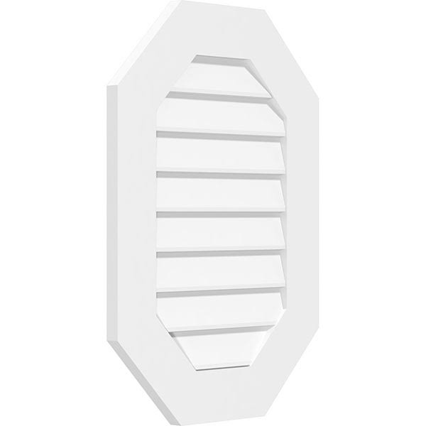 18x22W x 28x22H Vertical Elongated Octagon Surface Mount PVC Gable Vent R49075