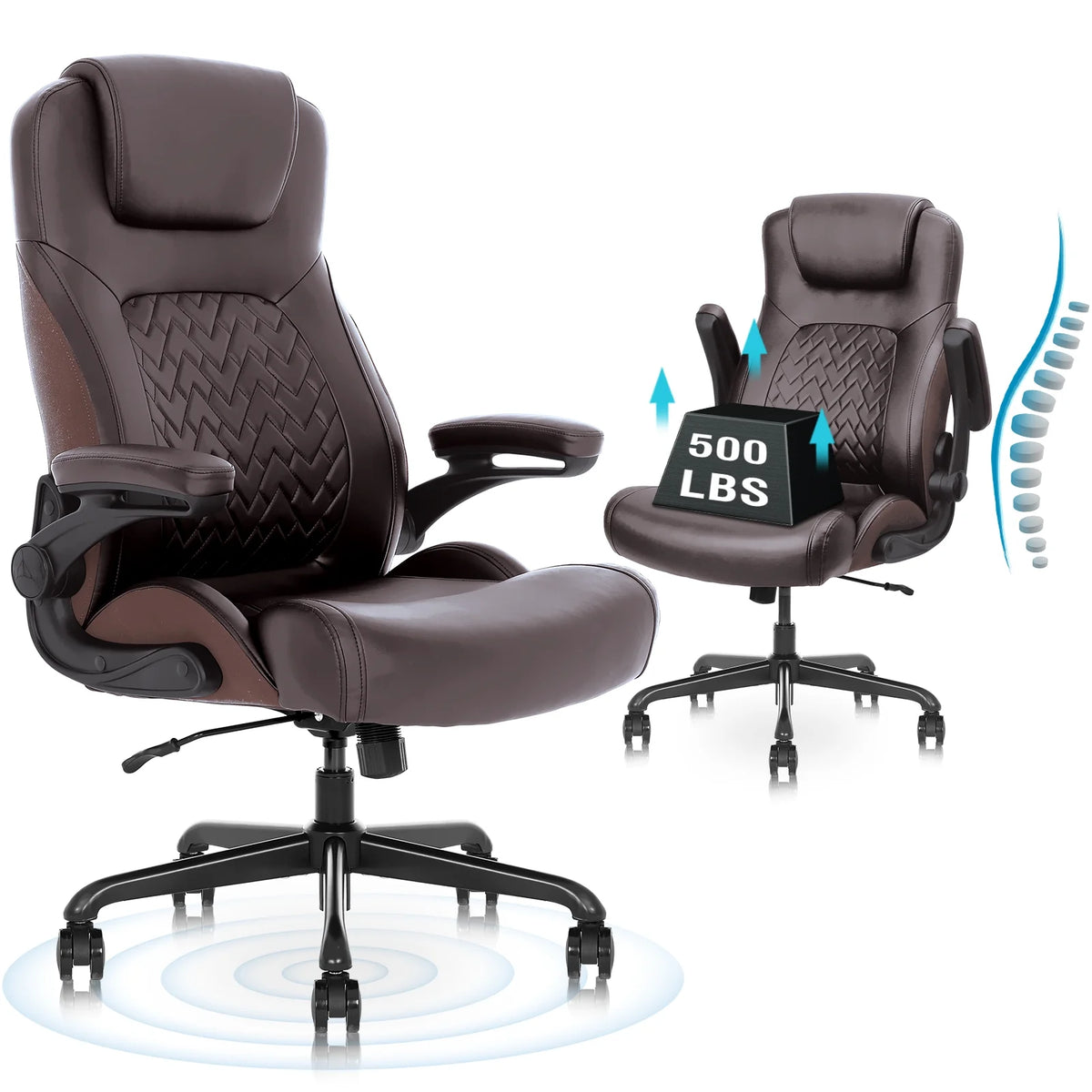 Ergonomic Big and Tall Office Chair Brown U51877