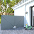 Collapsible Terrace Side Awning Grey 300x150 cm J33686