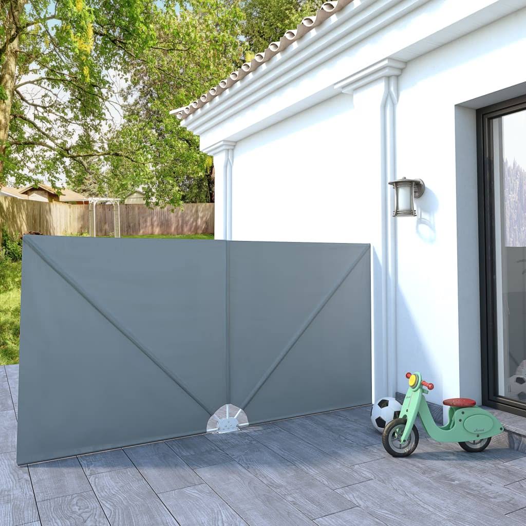 Collapsible Terrace Side Awning Grey 300x150 cm J33686