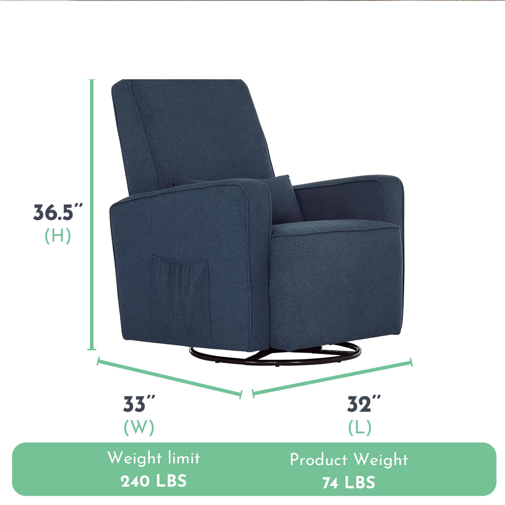 Upholstered Swivel Glider with Lumbar Pillow B403047