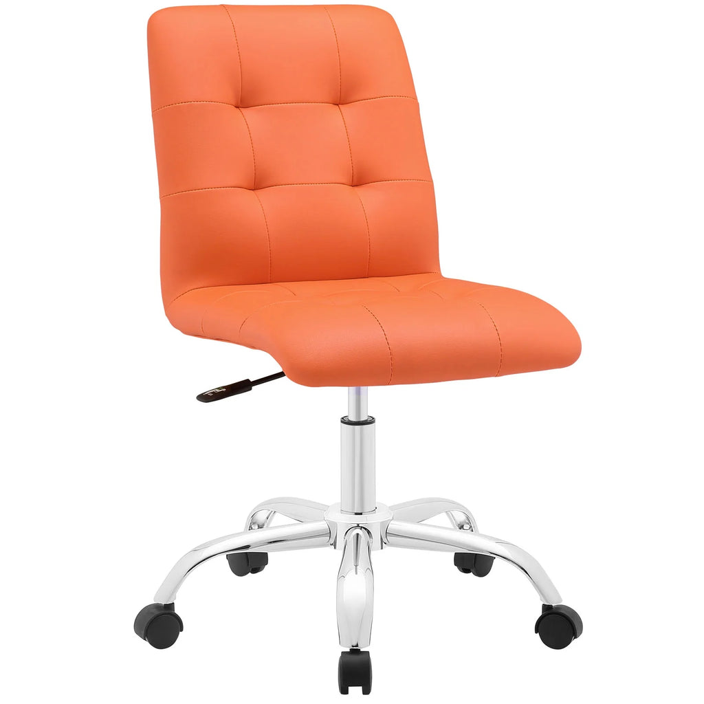 Orange Armless Mid Back Office Chair Z21014