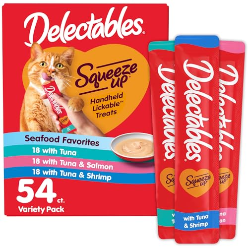 Seafood Variety Pack Squeezable Wet Cat Treats 54 Tubes Y78149