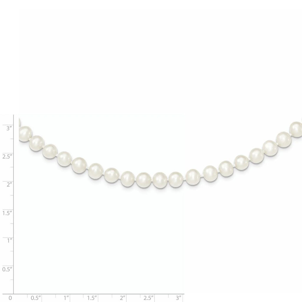 Sterling Silver Rhodium-plated White Freshwater Cultured Pearl Necklace N24027