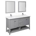 Gray Double Sink Bathroom Cabinet D524