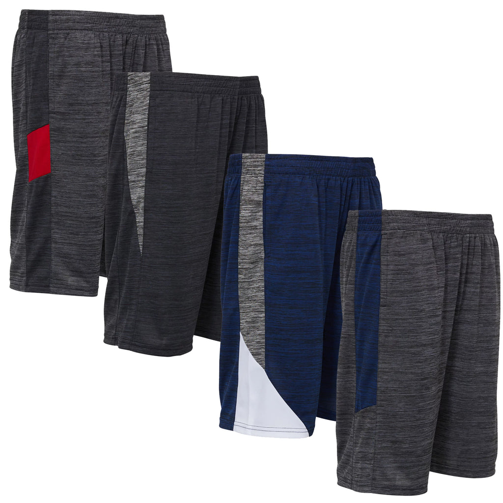 4 Pack Boys Youth Lightweight Athletic Basketball Gym Shorts G145
