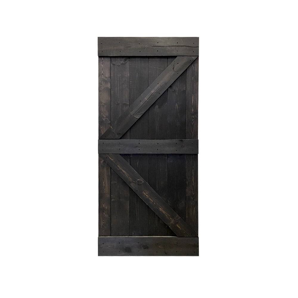 Sage Green Stained Solid Pine Wood Interior Sliding Barn Door Slab P534336