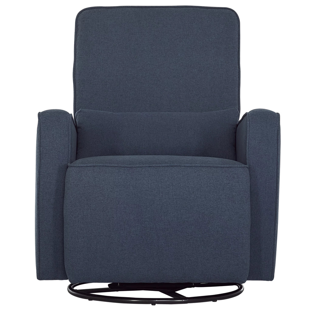 Upholstered Swivel Glider with Lumbar Pillow B403047
