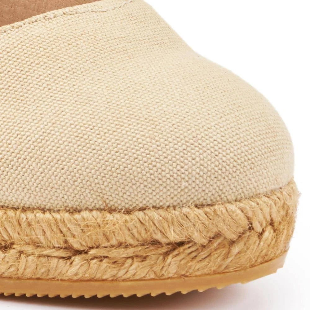 Beige Espadrille Wedge Pumps W84624