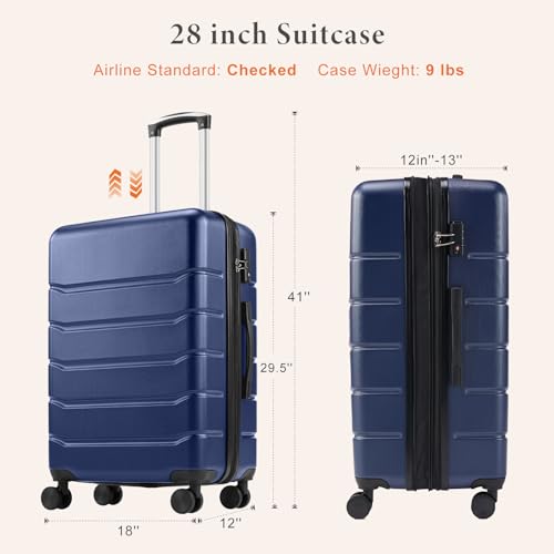 Navy Blue 24 Inch Hard Shell ABS Spinner Luggage G95925