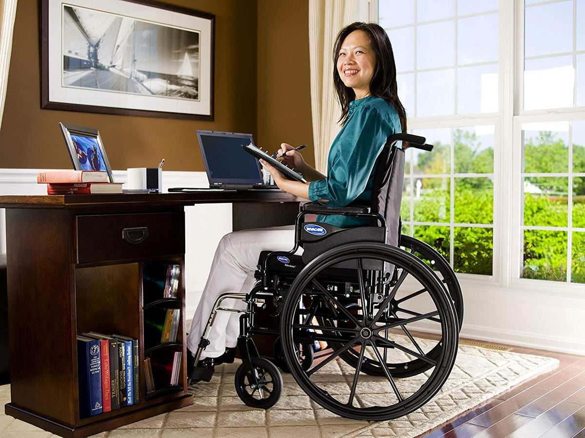 High Performance Lighter Weight Wheelchair with Desk Length Arms and Elevating Legrests, 16 Seat Width, Electric Red V64330