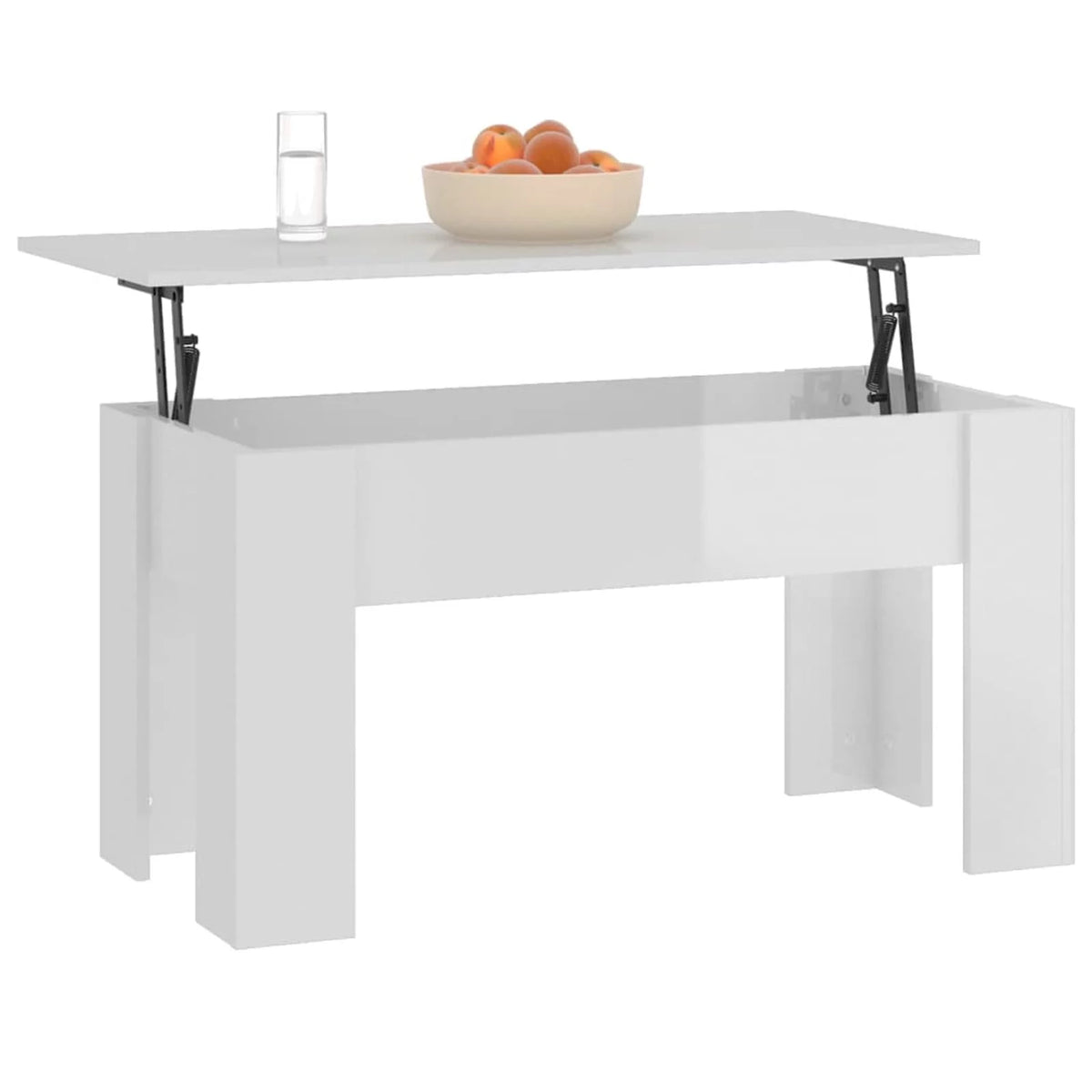 High Gloss White Engineered Wood Coffee Table I829069