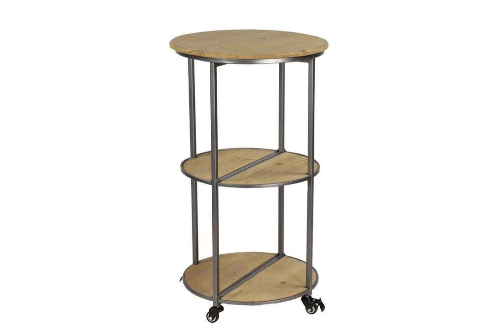Light Brown Metal Bar Cart J623