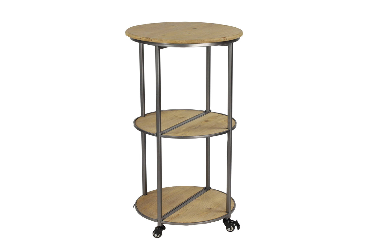 Light Brown Metal Bar Cart J623