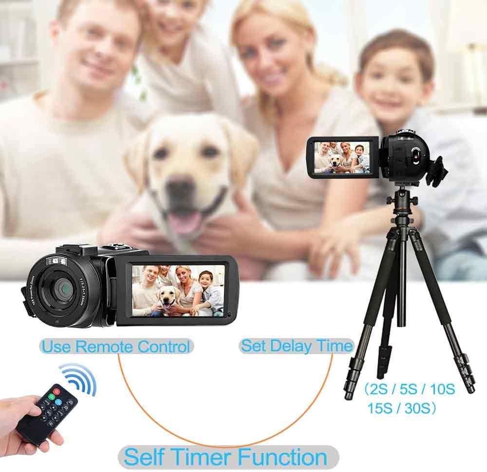 FHD 1080P 30FPS 24MP 16X Digital Zoom 3 Inch Touch Screen Video Camera Camcorder with Remote Control and Tripod K983