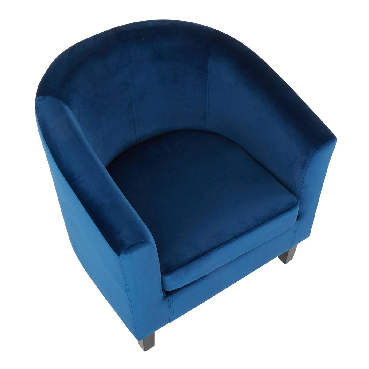 Blue Velvet Accent Chair with Black Wood Legs Y978
