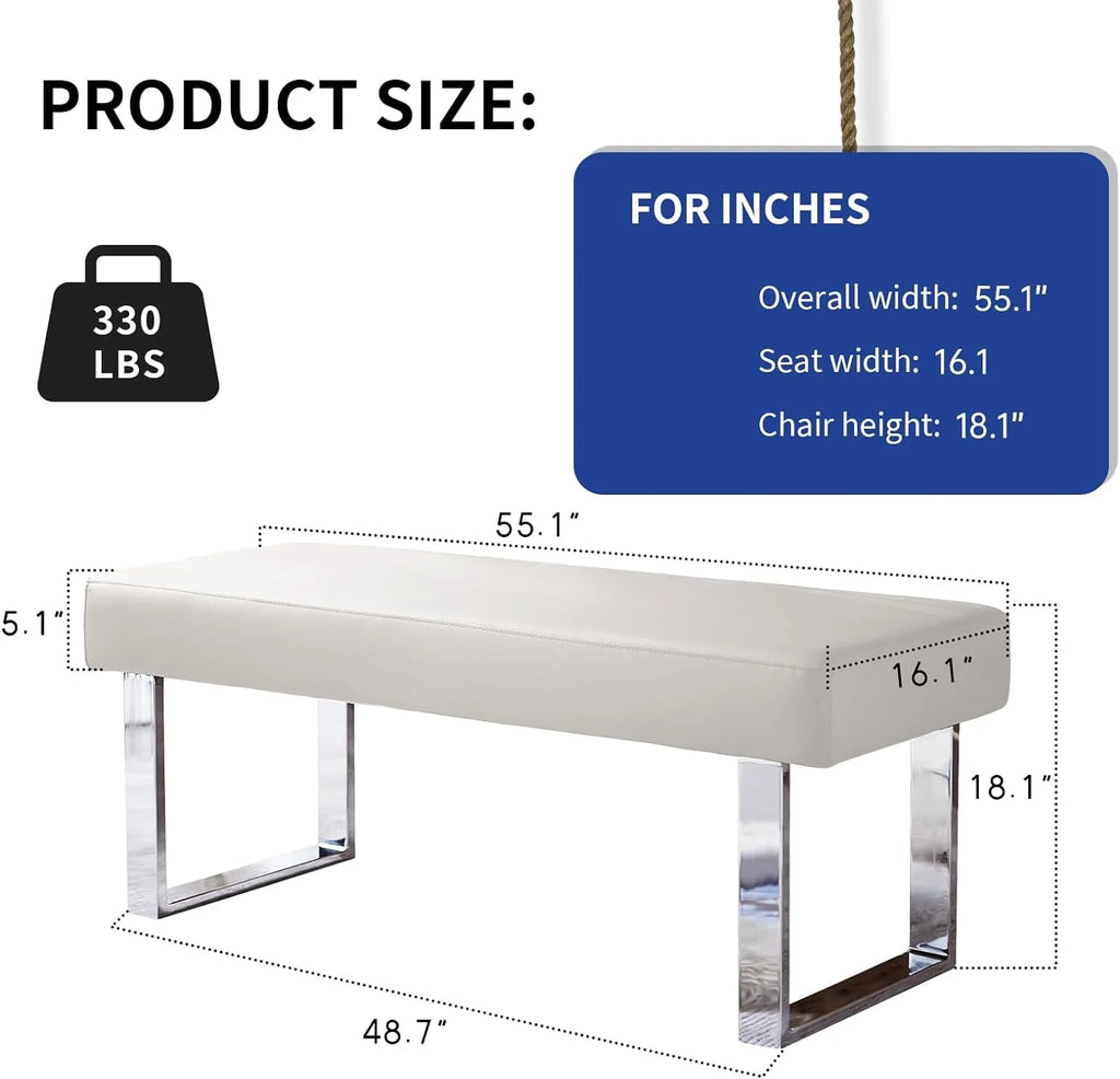 Upholstered Bench with Metal Legs W248