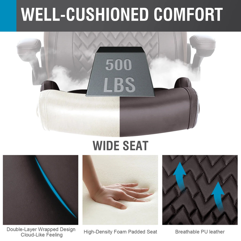 Ergonomic Big and Tall Office Chair Brown U51877